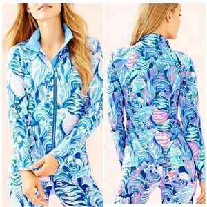 Lilly Pulitzer UPF 50+Sunset Key LUXLETIC Jacket Twilight Blue size small